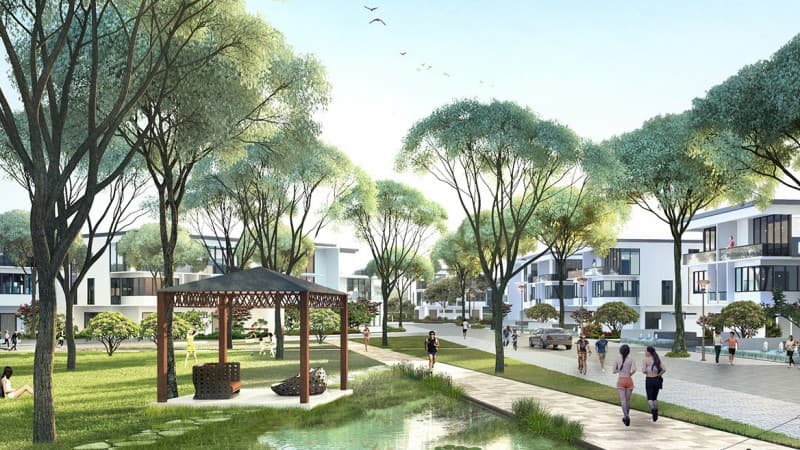 NHÀ PHỐ ECOPARK - LÔ GÓC 3 MẶT TIỀN, DT 226M2 5 TẦNG MẶT TIỀN 18M GIÁ 82 TỶ 5